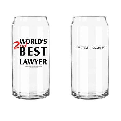 Breaking Bad World's 2nd Best Lawyer Personalized Beer Can Glass